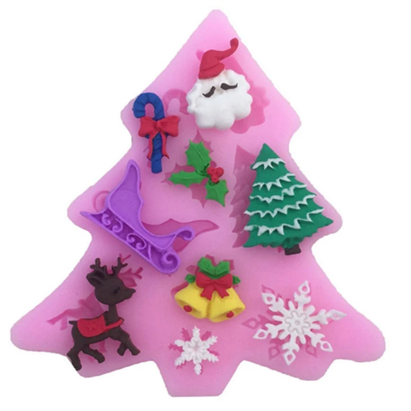 Силиконовая 3D форма в форме рождественской елки шоколада помадки торта кухни