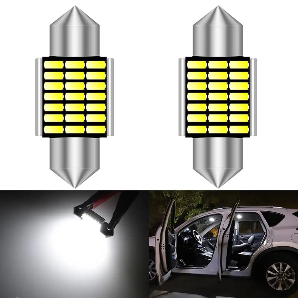 

2 шт. гирлянда 31 мм Canbus светодиодсветильник лампа C5W C10W 36 мм 39 мм 41 мм 3014 SMD светильник для салона автомобиля VW Golf 4
