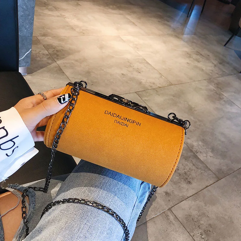 JIULIN Осенняя матовая модная цилиндрическая сумка-мешок с замком простая