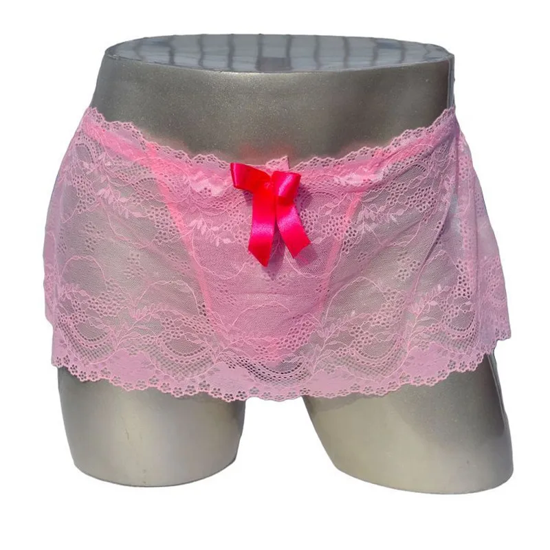 Мужское сексуальное нижнее белье с цветочным кружевом на бретельках эффектом