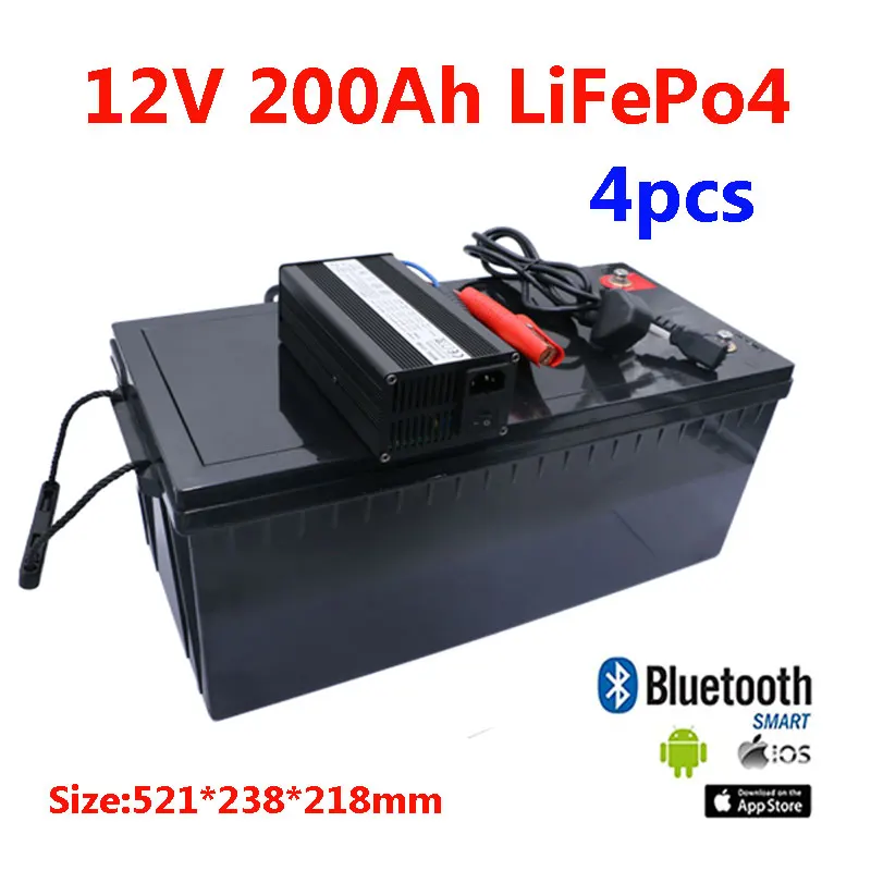 4 шт./лот Lifepo4 12V 200AH литиевая батарея BMS 4S 12 8 V глубокий цикл для 1800W инвертор EV RV