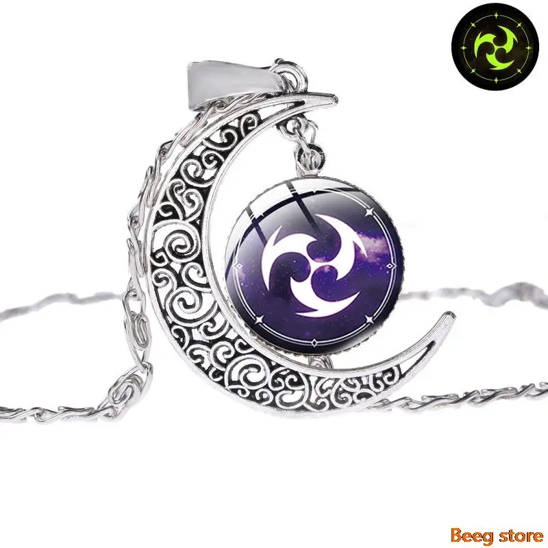 Аниме genshin ударопрочное ожерелье светящиеся Раньи глаза электро-гидро pryo geo cryo