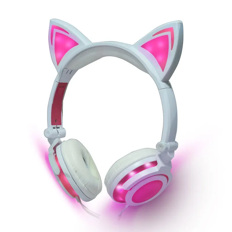 Holyhah ночной питомец кошка ухо наушники светодиодный мигающий светящийся
