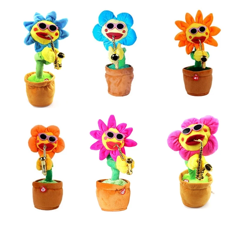 

33cm/13inch Plush Stuffed Toy Singing Flower Electric Doll House Decoration Cute Baby Gift Dancing Flower with 60 Songs