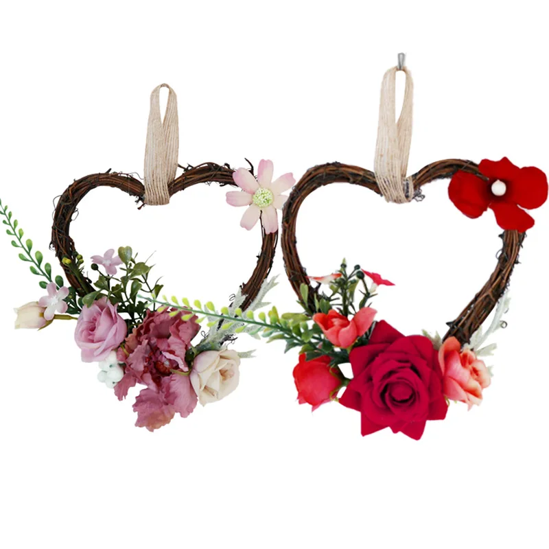 

Венок с зелеными листьями, Искусственный венок для дверей, свадебное украшение для стен и дома