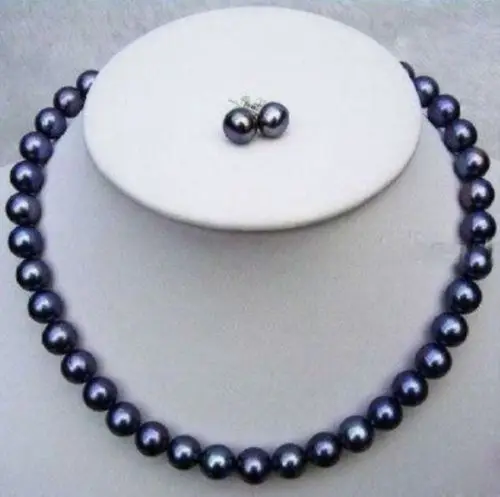 

Красивое ожерелье с черным жемчугом Южного Моря AAA 8-9 мм 17 дюймов + серьги