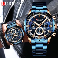 new curren sport mens clock stainless steel top brand luxury watch chronograph quartz watch men dropshipping relogio masculino