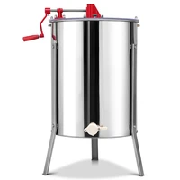 Heavy Duty Stainless Steel 4 Frames Manual Honey Extractor Beekeeping Honey Processing Tool Honey Centrifuge Machine