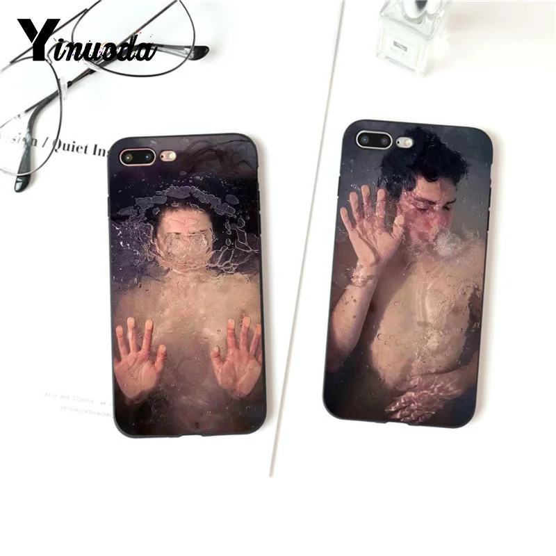 

Fashion Abstract Art Underwater Boy&Girl Couple Phone Case for iphone 13 11 Pro Max 6 6S 7 8 Puls X XR Xs Xsmax Cases Soft Cover