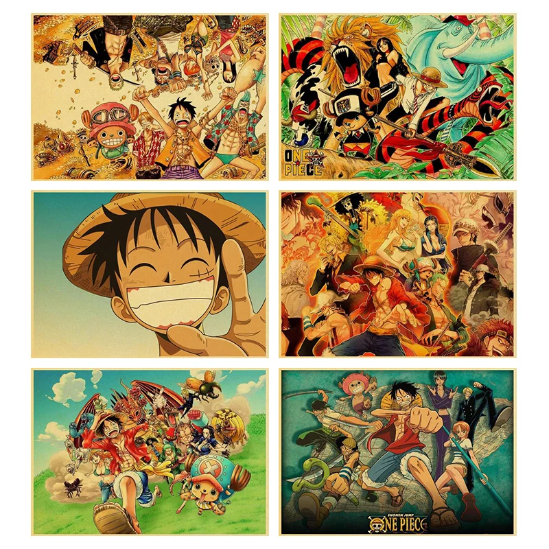 

Bandai Frameless Anime One Piece Luffy Retro HD Poster Canvas Painting Mural Living Room Bedroom Home Wall Decoration Kids Gift