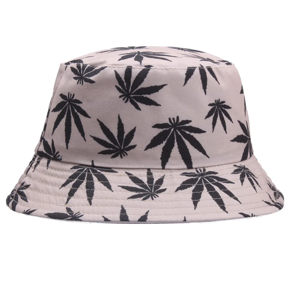 

Maple Leaf Printed Harajuku Bucket Hats For Women And Men Hip Hop Fashion Girls Panama Caps Summer Fishing Sun Fisherman's Hat