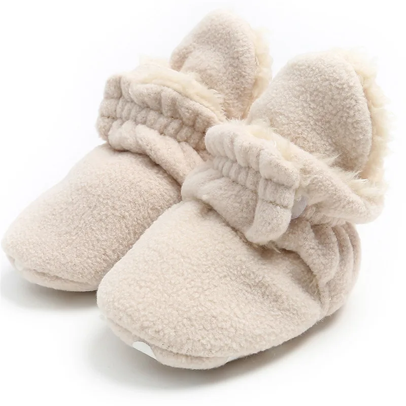 Обувь для мальчика 1 года зимняя Удобная однотонная теплая хлопковая обувь