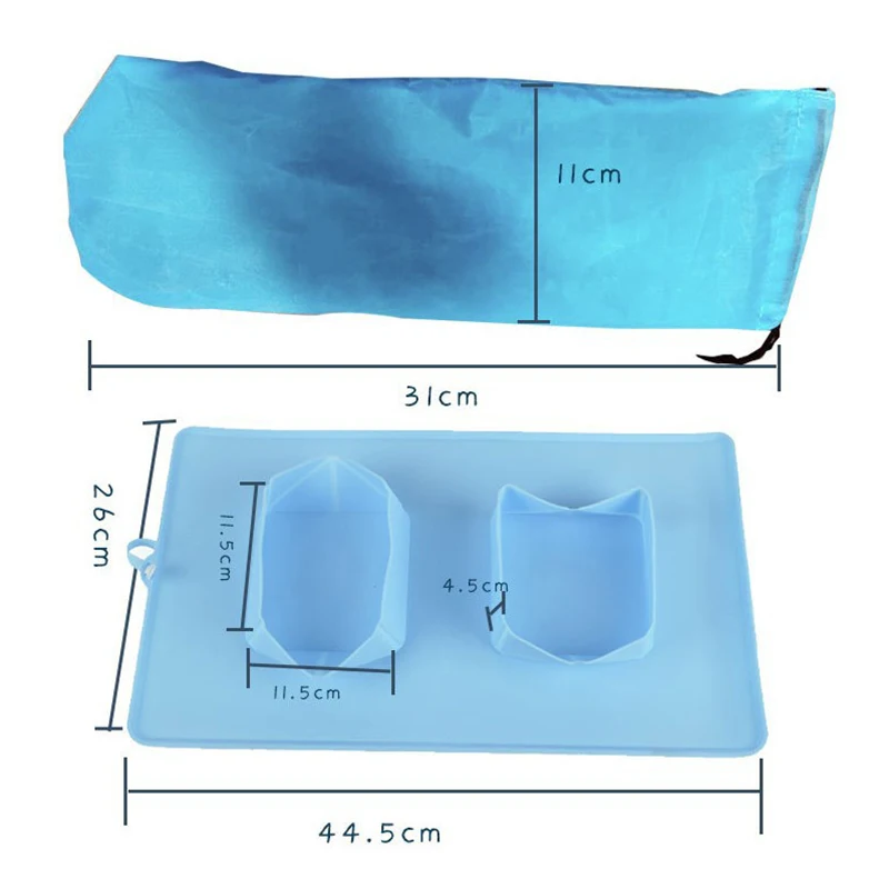2 шт. Складная Силиконовая миска для собак портативная двойная путешествий