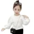 Школьная блузка для девочек, кружевная белая блузка с цветочным принтом для девочек, детская блузка для девочек, весенне-осенняя одежда для девочек - изображение