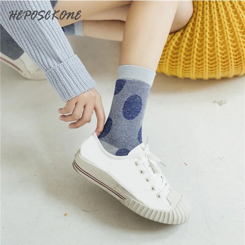 Новинка осенне зимние креативные золотистые Серебристые шелковые милые носки в