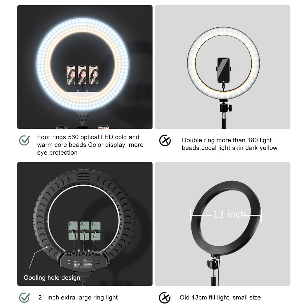 MAMEN 13 21 18 дюймов Selfie ring light светодиодный видео Фотография 45 см освещение для