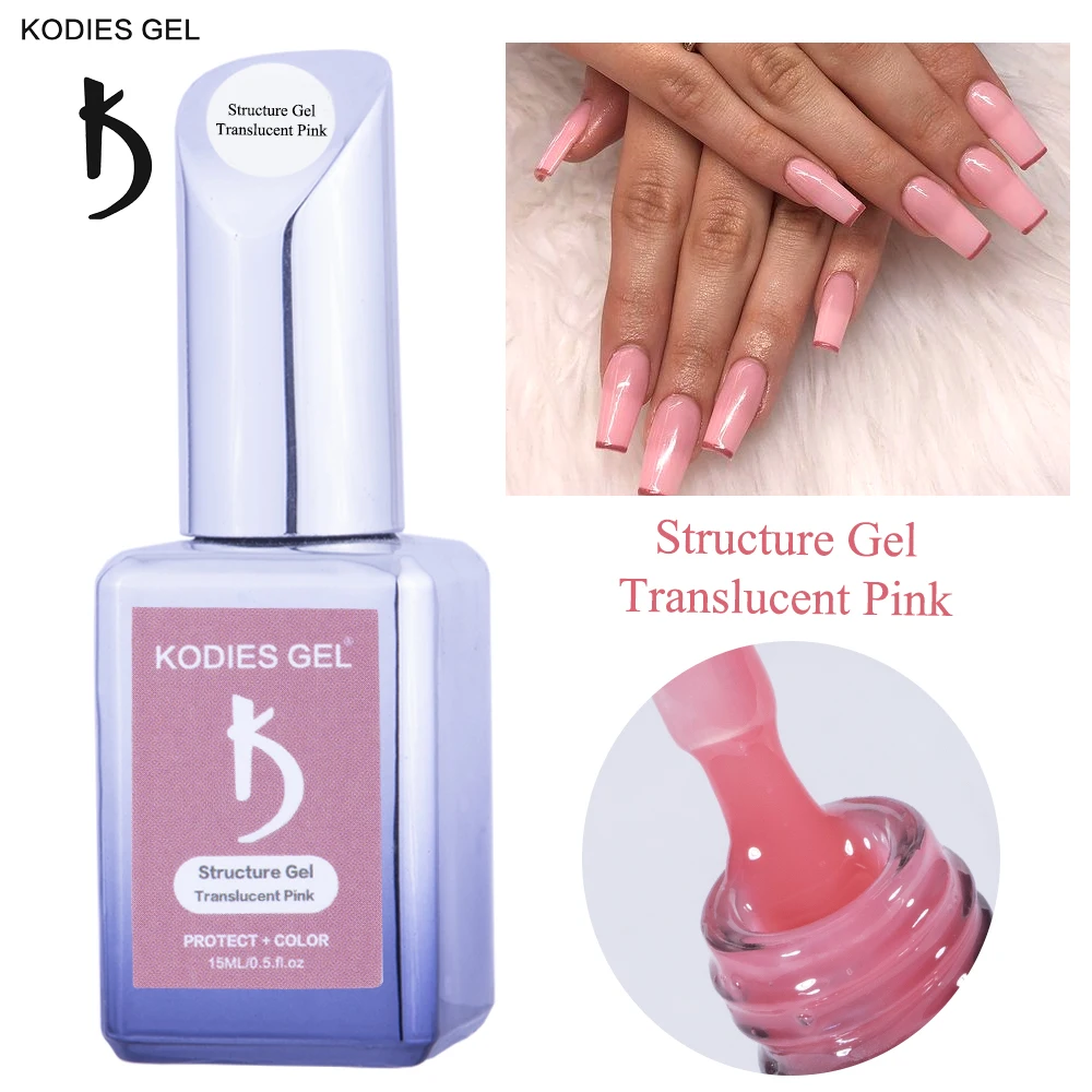 Гель-лак для ногтей KODIES полуперманентный УФ-/светодиодный лак прозрачный розовый