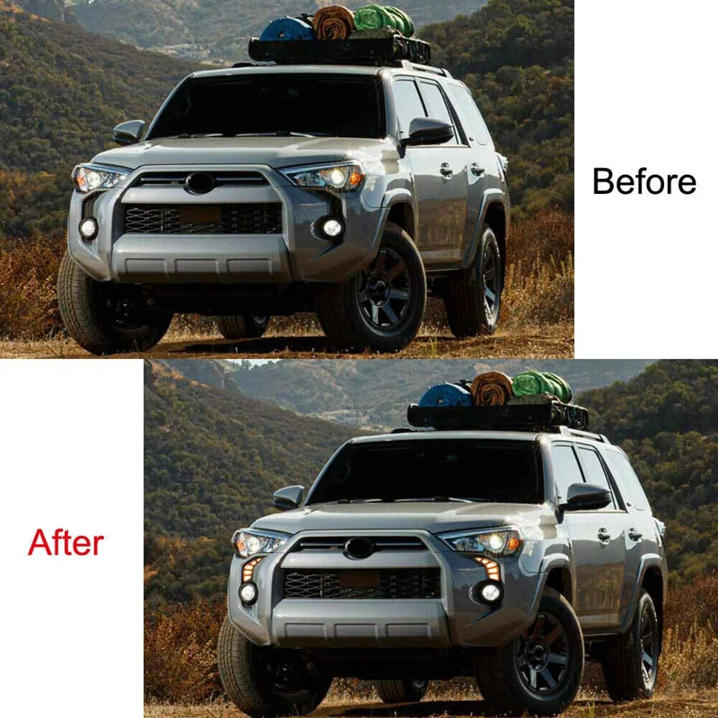 Автомобильные светодиодсветодиодный дневные ходовые огни 12 В для Toyota 4runner 2014 - 2021