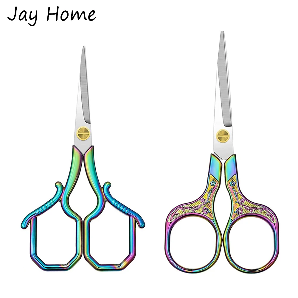

1PC Stainless Steel Sewing Scissors Colorful Sharp Pointed Embroidery Scissors for DIY Craft Thread Cutting Needlework Craft