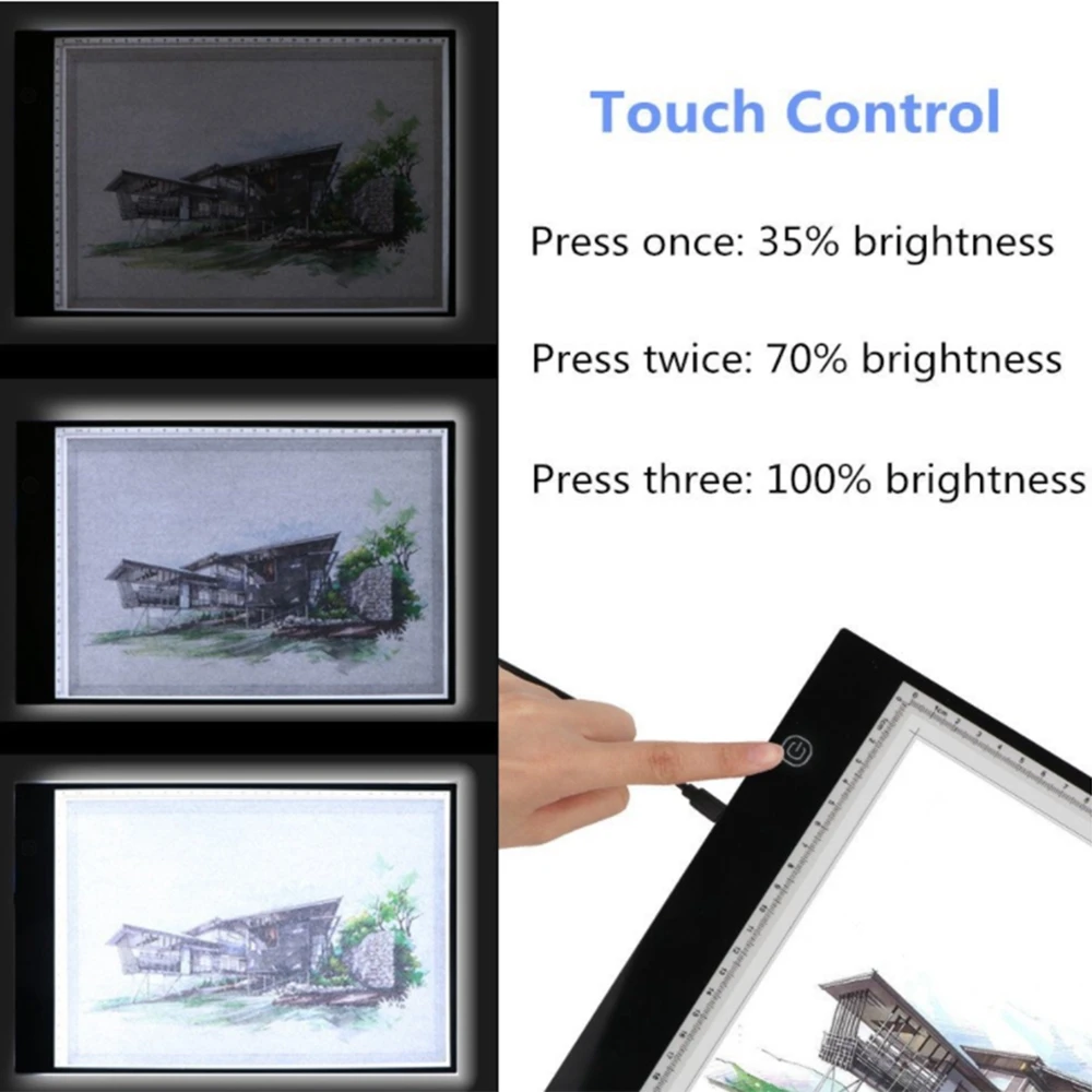 Доска для рисования со светодиодной подсветкой 3 уровня с регулируемой яркостью |