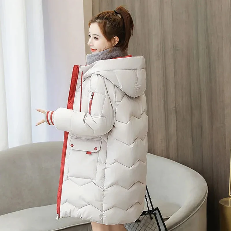 Winter Coat Women Clothing Parkas Korean Fashion Hooded Long Overcoat Thick Loose Quilted Coats Snow Wear Plus Size 3XL Outwear