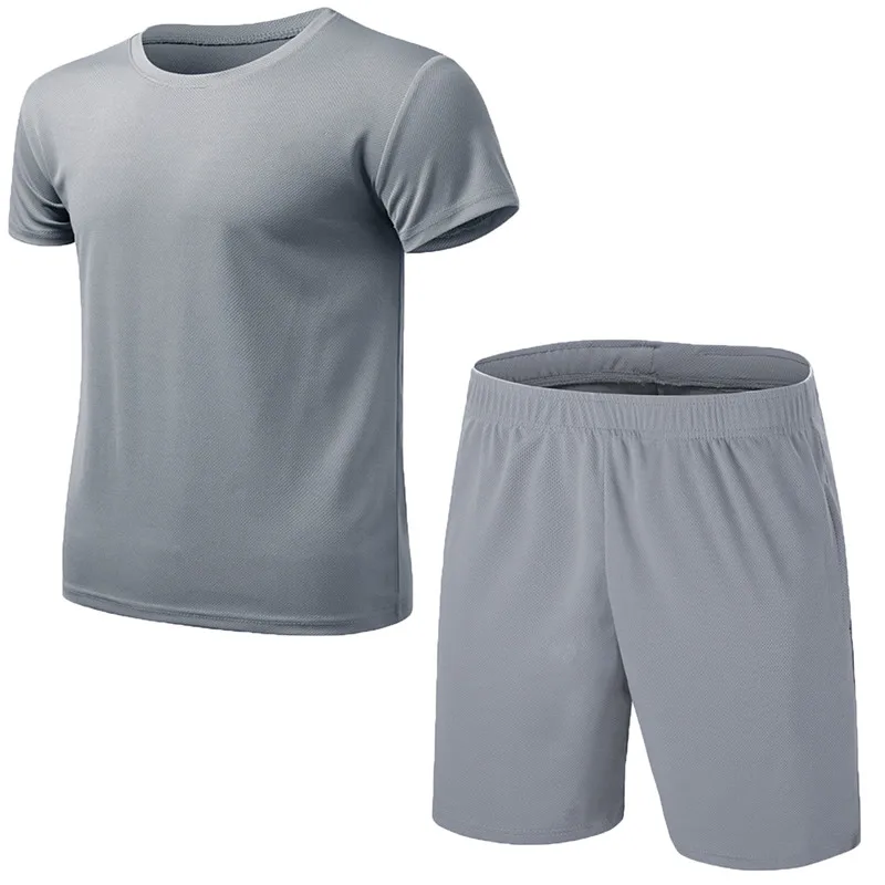 

Summer breathable sportswear men's workout clothes sports suit short-sleeved T-shirt + shorts men's quick-drying two-piece suit