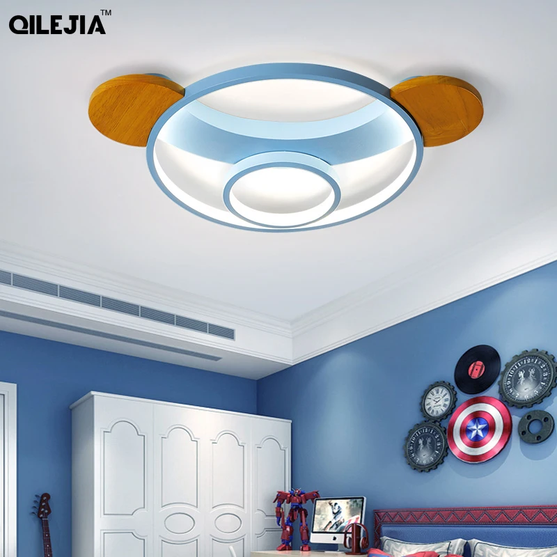 Скандинавская детская комната розовый/синий медведь потолочный светильник для