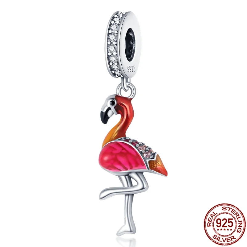 

Genuine 925 Sterling Silver Colorful flying crane Beads Suitable for 3mm Bracelet Make Fashionable DIY Jewelry for Women