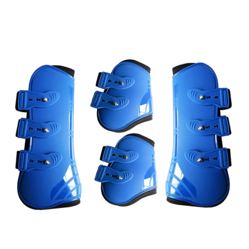 

Riding Front Hind Horse Leg Boots Protection Wrap PU Leather Equestrian Training Guard Durable Outdoor Riding