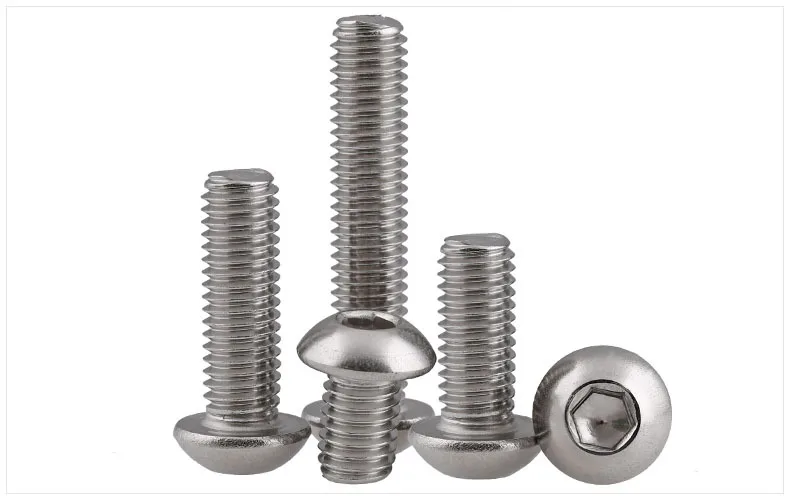 

316 Stainless Steel Round Head Hexagonal Socket Machine Screws Pan Head Hex Socket Bolt M3M4M5M6 10PCS