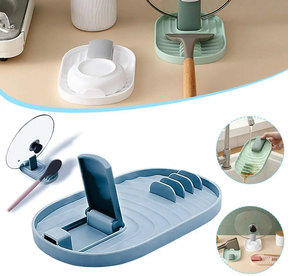 Kitchen Spoon Holders Commodity Shelf Pot Cover Rest Chopsticks Holder Household Plastic Storage Rack | Дом и сад