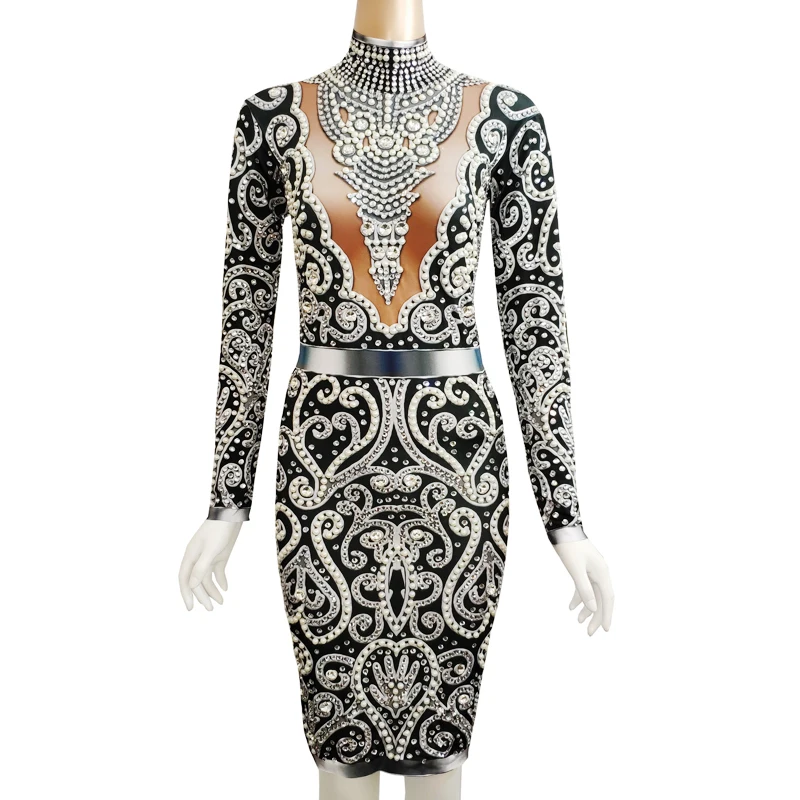 Новинка 2019 стразы жемчужное платье для женщин день рождения выпускной торжество