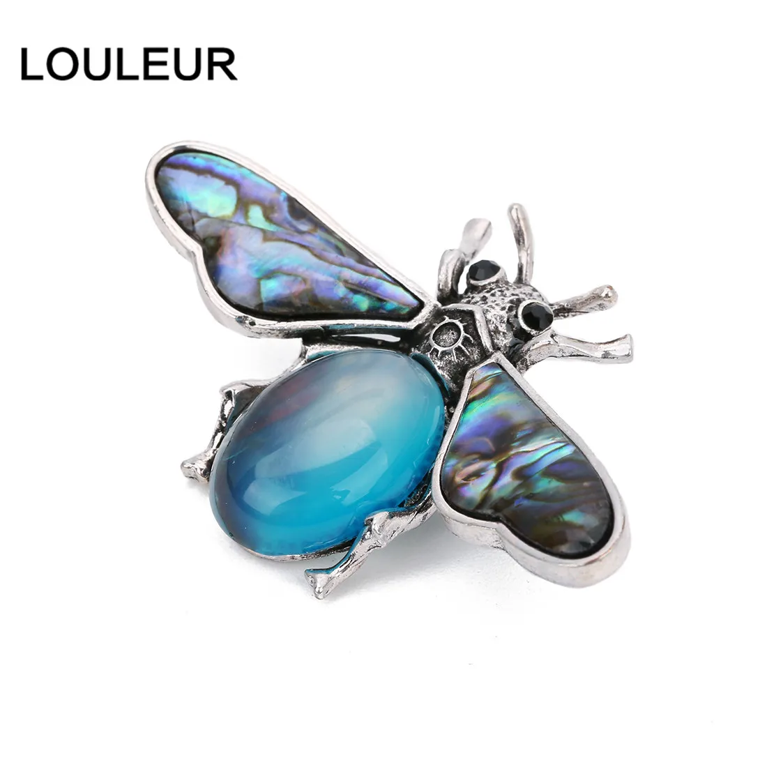 LOULEUR, модный пчелиный натуральный камень, жемчужный кулон в виде раковины абалона, двойное использование, подвеска, ювелирные изделия, изготовление для женщин