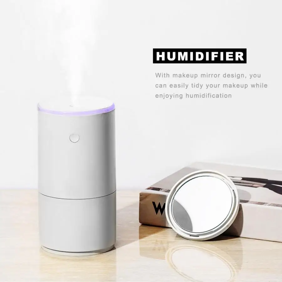 Household Humidifier USB Portable Mini Desk with Makeup Mirror Night Light for Room Office Car Humidificadores | Бытовая техника