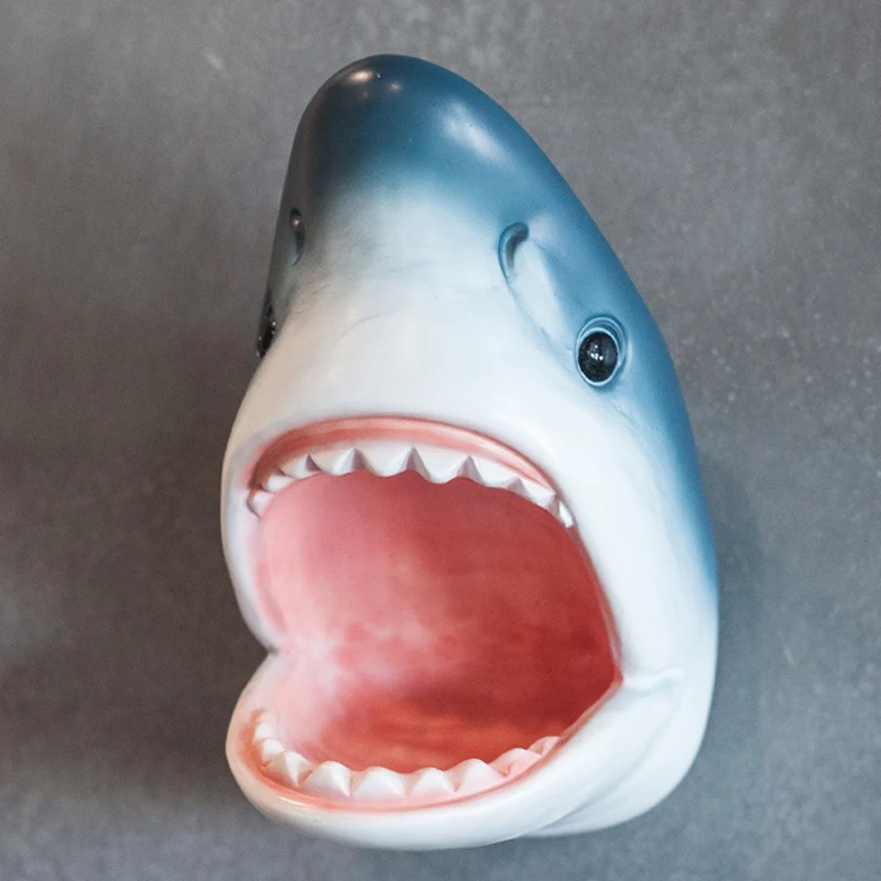 

Креативная настенная подвесная маленькая Акула ящик для хранения двери гостиной пункт домашнее хранилище корзина Организация Настенный Б...