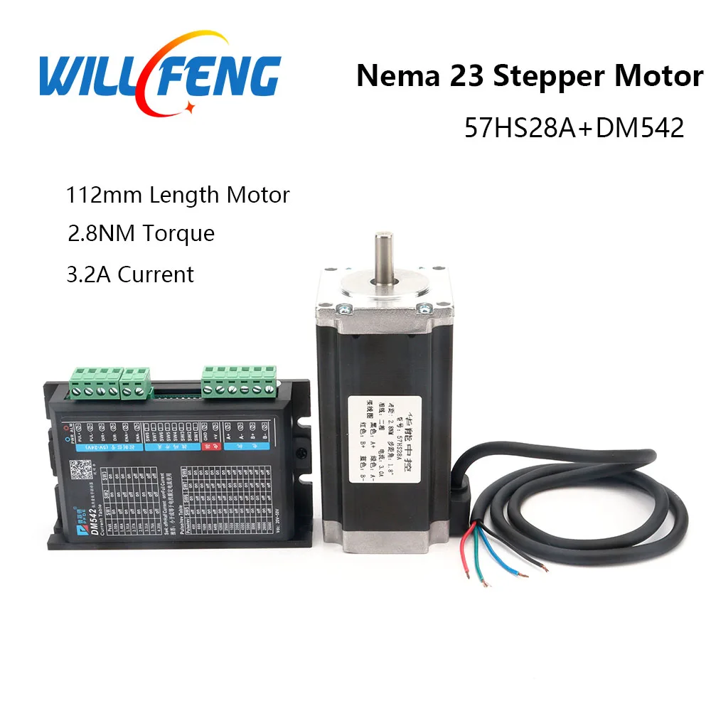Будет Feng (Лея фенг) Nema 23 шаговый двигатель 112 мм Длина 2.8Nm крутящий момент 3.0A с