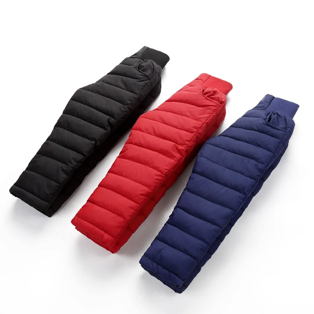 Повседневные зимние брюки для девочек и мальчиков плотные теплые с хлопковой