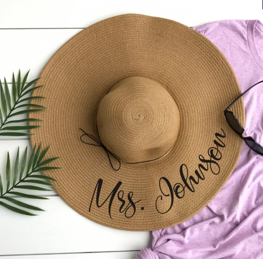 Шляпа женская Соломенная с широкими полями и логотипом на заказ|Сувениры для