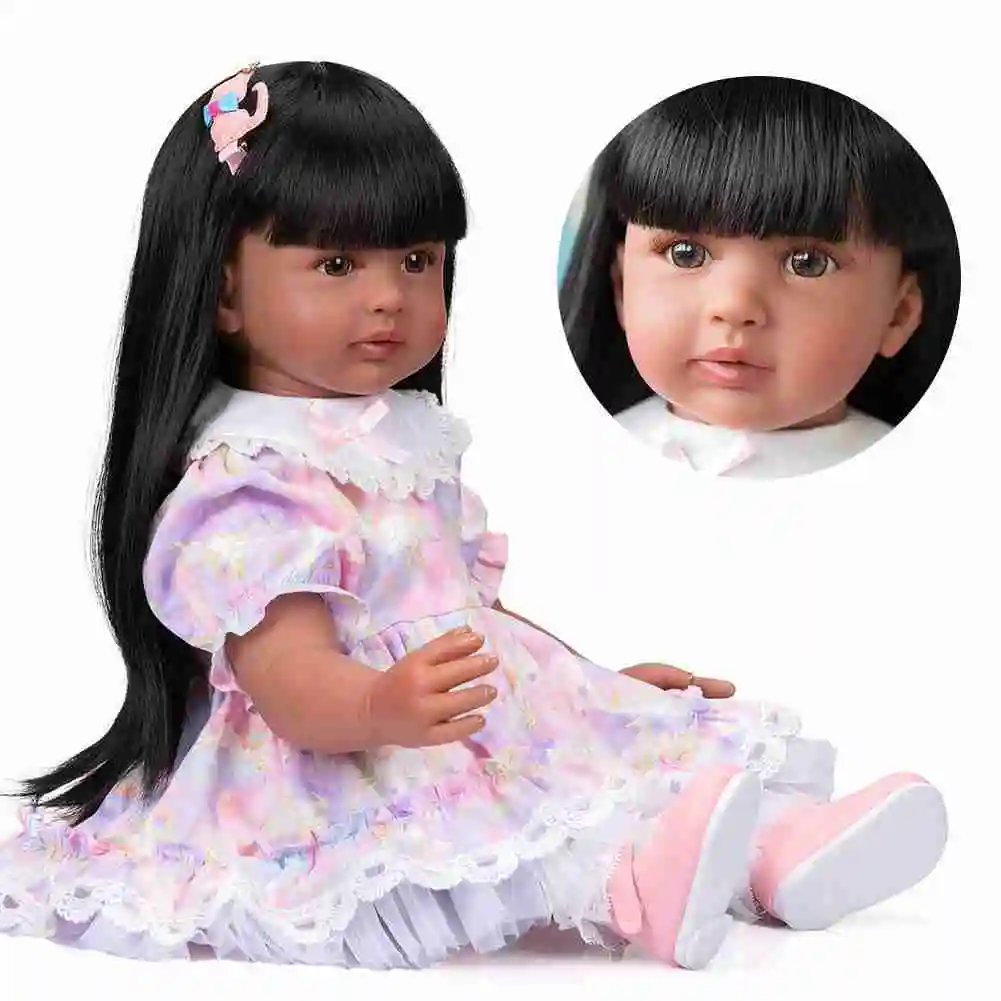 

24 Inch Silicone Baby 60CM Cute Doll Set Lifelike Baby Doll Newborn Toddler Toy Bathe Toy Birthday Gift