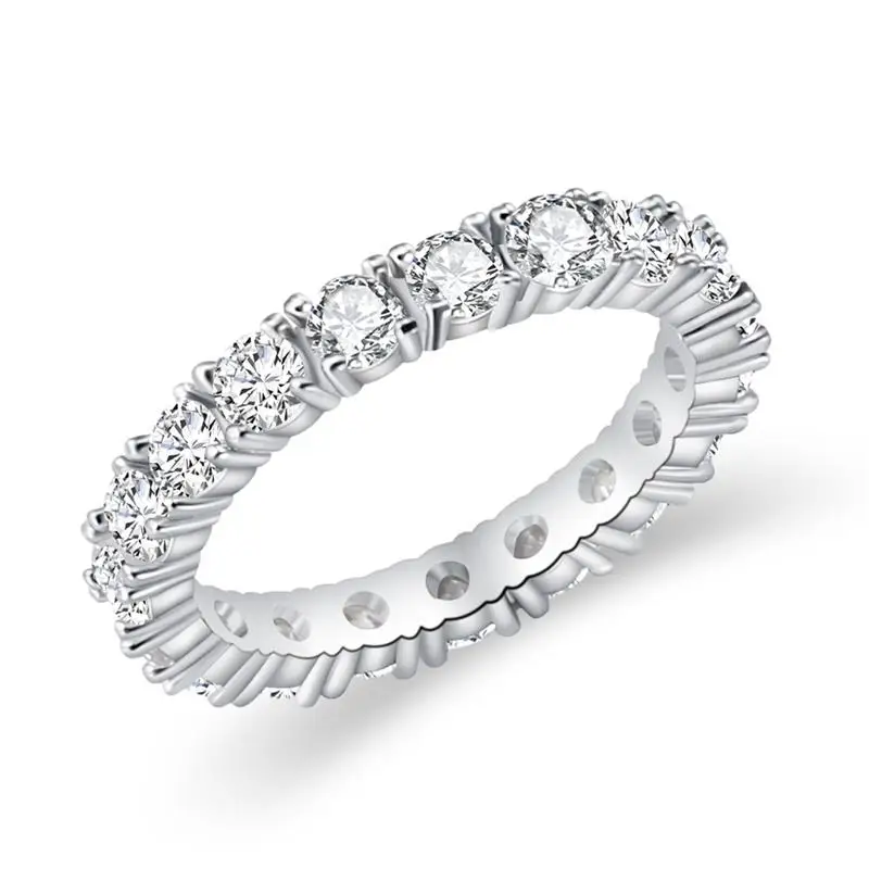 Silver Новая мода, серебристый циркониевый кольца для женщин, высокое качество, женские свадебные кольца, ювелирные изделия, подарок для девушки, горячая Распродажа - Цвет основного камня: Silver