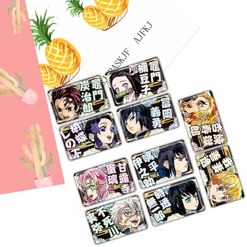 

Japanese Anime Demon Slayer Frosted Crystal Card Sticker Cartoon Decoration Accessories