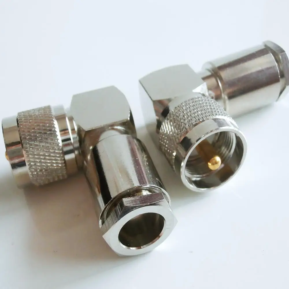 Разъем PL259 SO239 UHF Male 90 градусов прямоугольный зажим для кабеля RG8 RG165 RG213 RG214 LMR400 7D-FB RF
