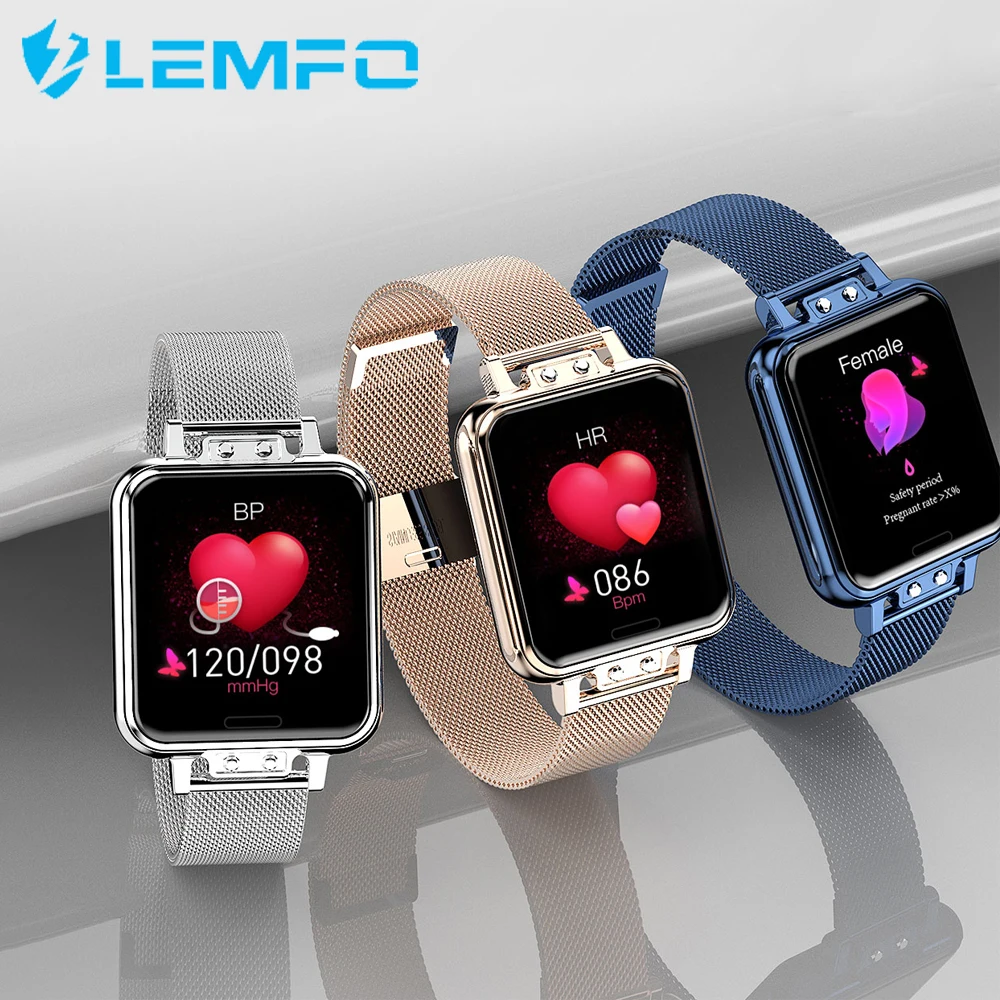 Женские Смарт часы LEMFO с функцией измерения пульса и артериального