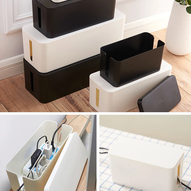 

Cable Storage Box Power Strip Wire Case Anti Dust Charger Socket Organizer Network Line Storage Bin Charger Wire Management