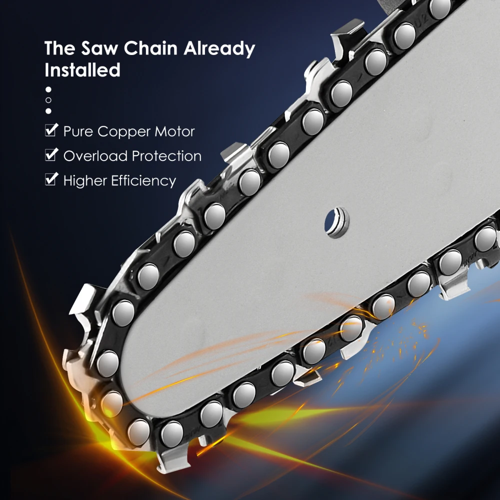 

4 inch 24V Portable Handheld Mini Chainsaw Cordless Electric Chainsaw for Garden Tree Branch Wood Cutter Rechargeable Battery