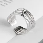 Женские кольца из серебра 925 пробы, многослойные, регулируемые, JZ263