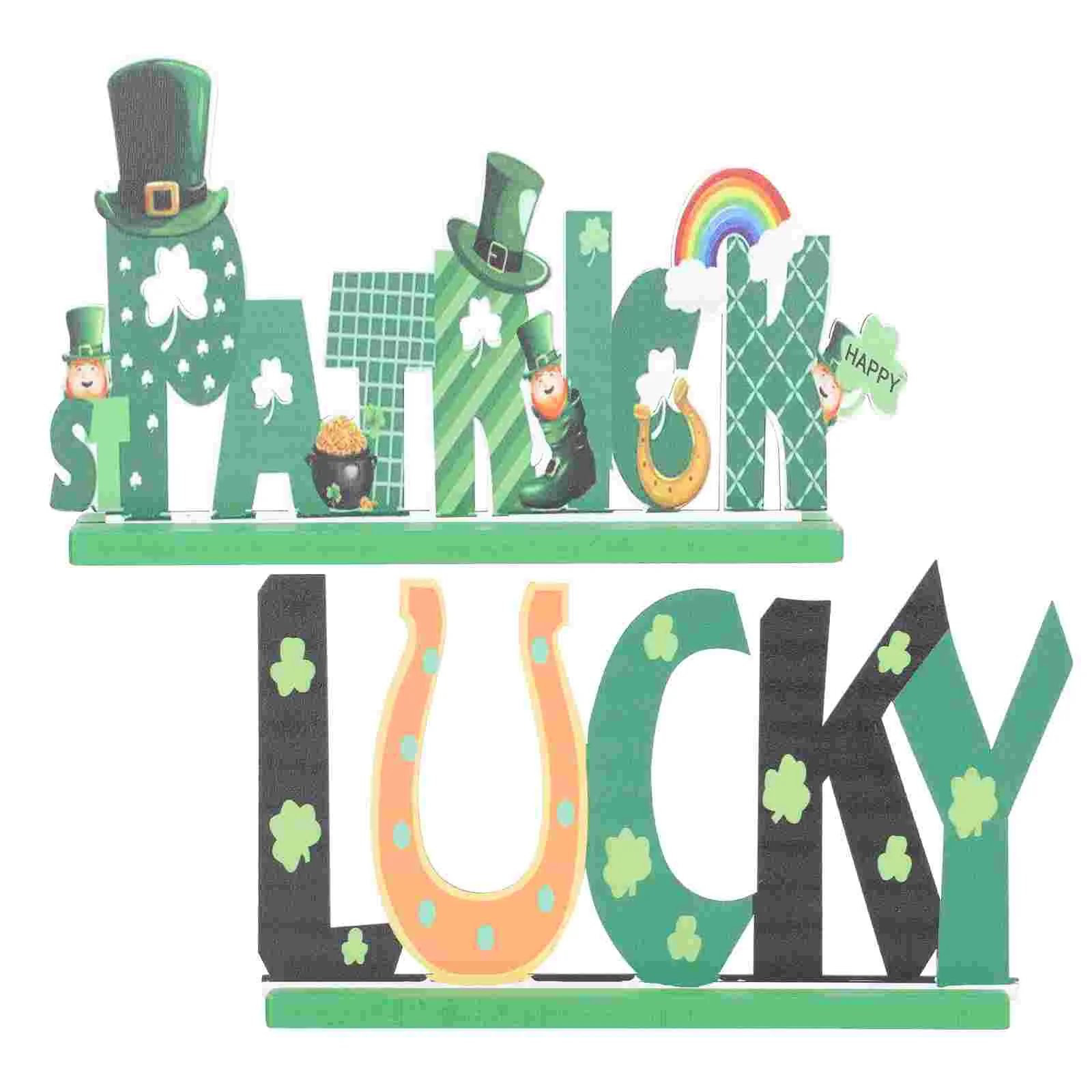 

2Pcs St. Patrick's Day Party Desktop Decorative Ornaments Festival Gift Choice