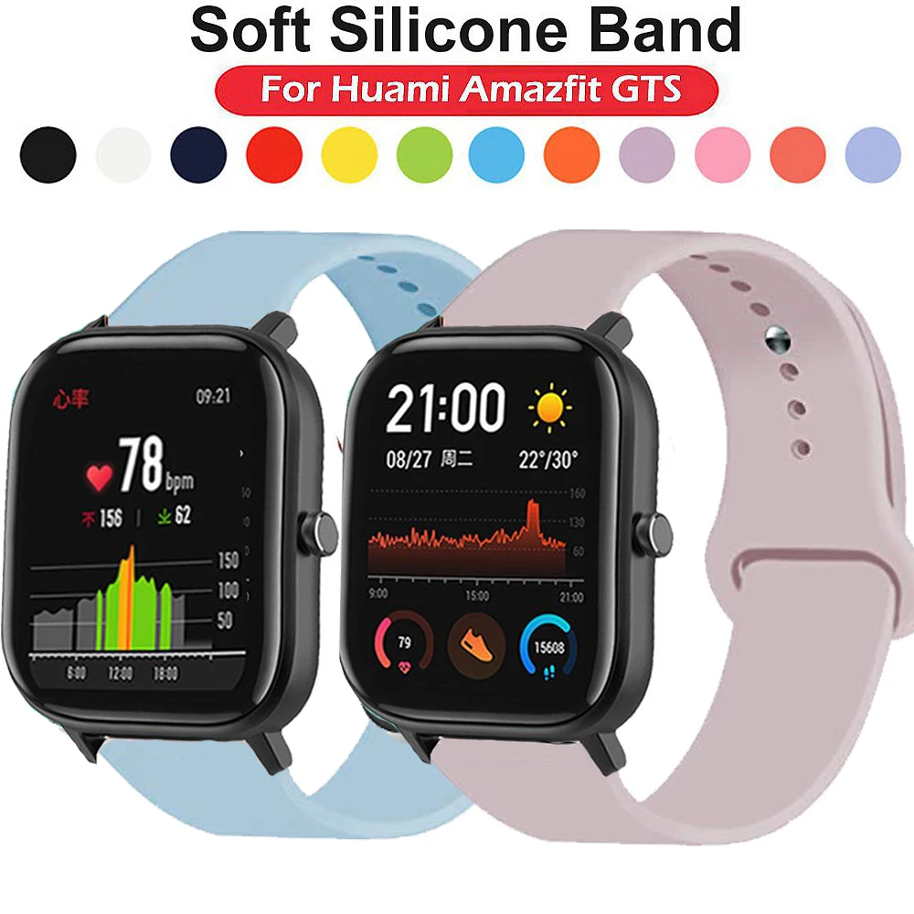 Силиконовый спортивный ремешок для Amazfit GTS/GTR 42 мм/Bip Lite Смарт часы браслет сменный