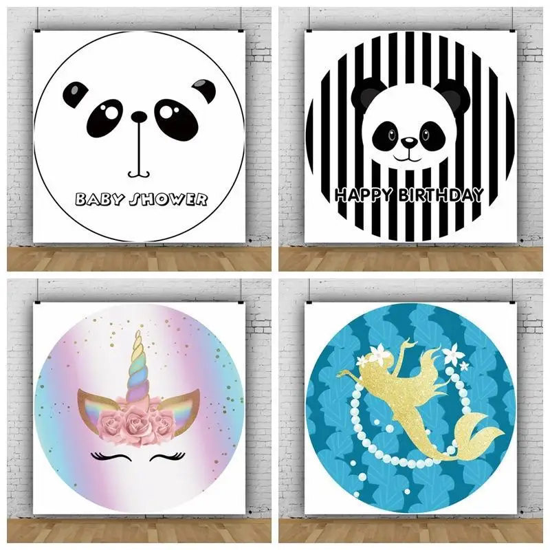 

Фон для фотосъемки новорожденных детей день рождения круг панда Единорог Русалка девочка мальчик