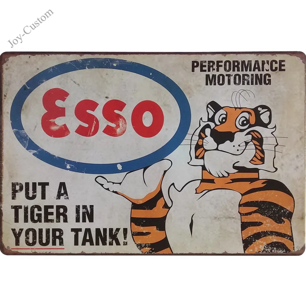 Неоновый металлический знак Ретро Esso наклейка с тигром износом олова